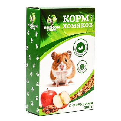 Корм "Пижон" для хомяков, с фруктами, 400 г