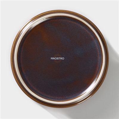 Салатник Magistro Garland, 500 мл, d=15 см, фарфор, синий, коричневый