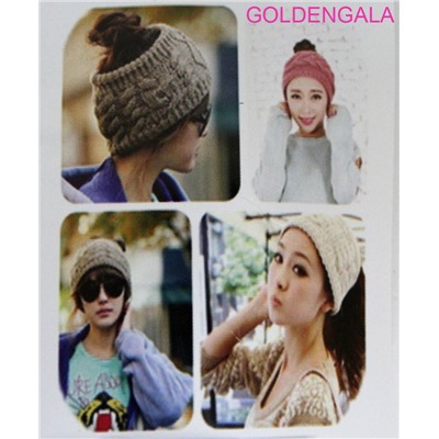 Повязка теплая вязанная на голову ширина 12 см Арт 1 тип 4