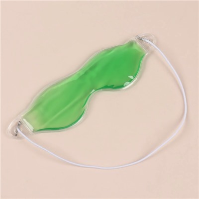 Маска для лица гидрогелевая, охлаждающая/согревающая, 18.5×5 см, зелёная