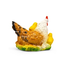 Садовая фигура из гипса «Курица наседка с цыплятами», 27×20×21 см