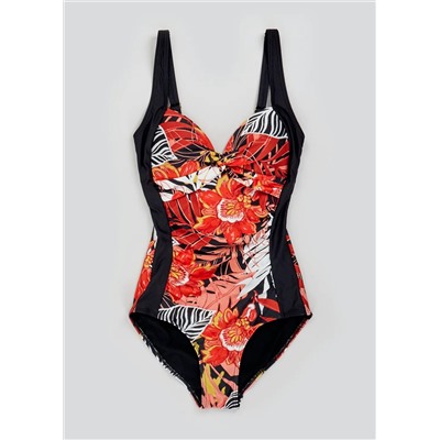 Soon Floral Palm Panelled Swimsuit