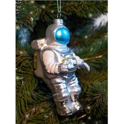 Елочная игрушка стеклянная декорированная "Космонавт"