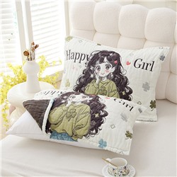 Муслиновая милая мягкая дышащая наволочка-полотенце увеличенная толщина 2шт 52×75см