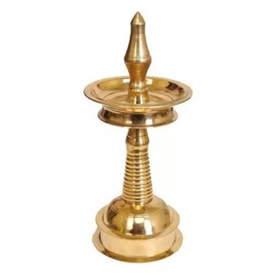 Латунная настольная лампа в стиле Керала, Brass Kerala Style Diya Lamp (9 inch), произв. Generic