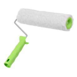 Валик с натуральным мехом, с ручкой, 250 мм, ворс 12 мм, D 48 мм, D ручки 6 мм, Сибртех