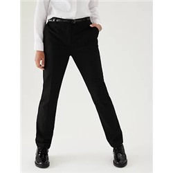 Girls' Skinny Leg Belted School Trousers (2-18 Yrs)