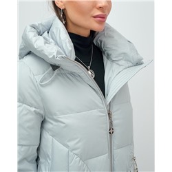 Куртка зимняя женская с капюшоном модная голубого цвета 3193Gl
