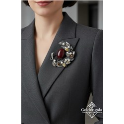 Брошь-кулон крупная с натуральными камнями БР4 модель БРО/19