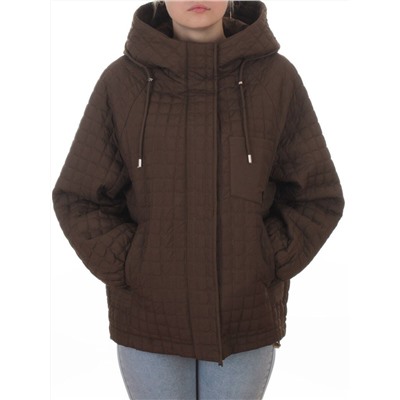 8039 BROWN Куртка стеганная демисезонная женская (100 гр. холлофайбер)