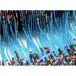Бусины из шпинели шарик гр.3мм цв.голубой, ассорти, 37см, 126 бусин