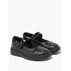 Kids' Leather Mary Jane Cat School Shoes (8 Small - 1 Large)