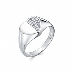 Кольцо с фианитом родированное серебро 925*