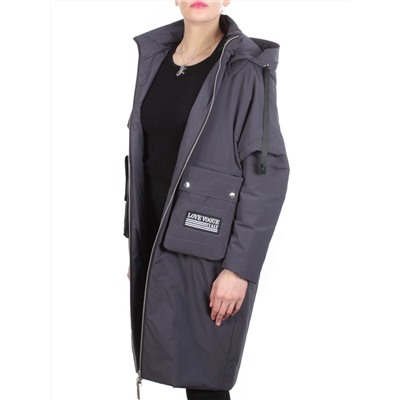 ZW-2306-C GRAY/PURPLE Пальто демисезонное женское (100 гр. синтепон) BLACK LEOPARD