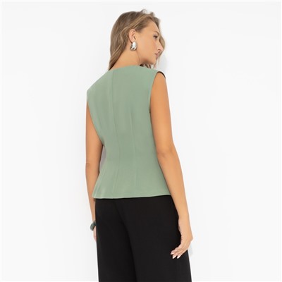 Жилет приталенный, Сила пастели (оливковый)