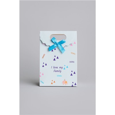 Пакет подарочный (XS) "Colorful triangles", blue (12x6x16)