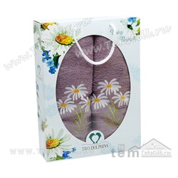 70x140 см. + 50x90 см. Махровый Набор Полотенец 2 шт/уп. Daisy Flowers TWO DOLPHINS