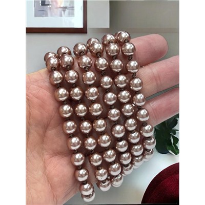 Бусы жемчужные длинные Арт 09/коричневый перламутр