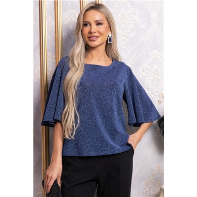 Блуза праздничная Ты ослепляешь! (темно-синяя) Б14844-8М