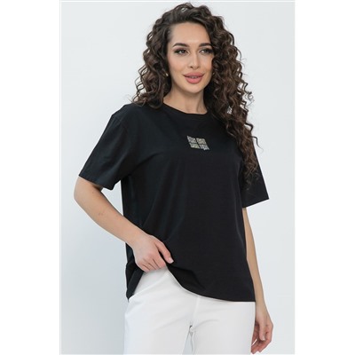 Футболка Аника (черная/коты) Б13494-20М