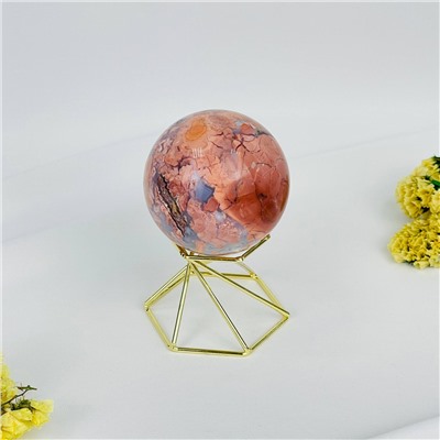 Радуга Самоцветов Шар из розового цветочного Агата на подставке