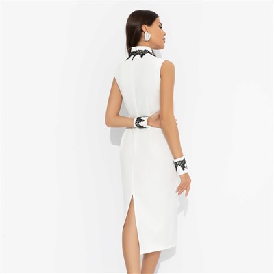 Платье-футляр со съёмными манжетами, Поцелуй удачи (queen, с манжетами)