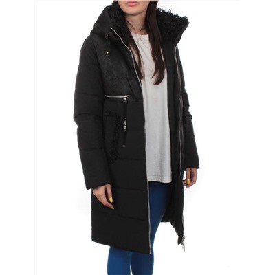 C1071 BLACK Пальто зимнее женское (200 гр. холлофайбер)