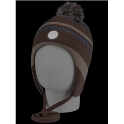 Шапка утепленная для мальчика NIKASTYLE 11з15424 Кофе серо-голубой