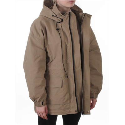 3096 DK. BEIGE Куртка демисезонная женская (100 гр. холлофайбер)