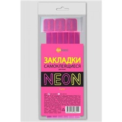 Закладка для книг самоклеящиеся 6 шт Neon розовые 2921-922 ДПС