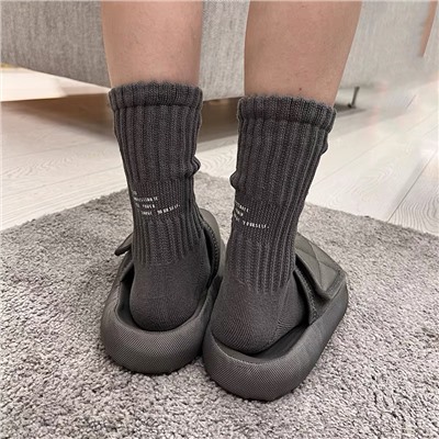 Japanese colored sports retro cotton knee socks for men and women, increased thickness, mid-length