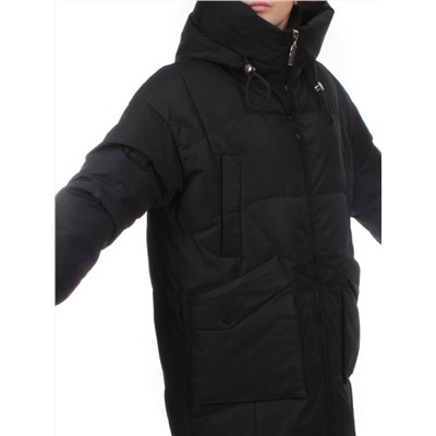 8819 BLACK Пальто зимнее женское (холлофайбер 200 гр.)