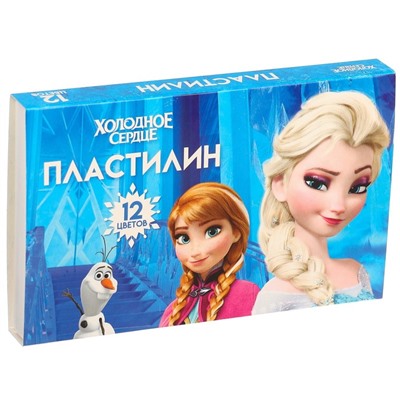 Пластилин 12 цветов, 180 г, Холодное сердце