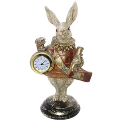 GAEM Фигурка декоративная "Кролик" с часами (LR41x1), L12 W9 H21 см, 2в.