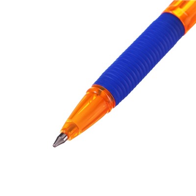 Ручка шариковая ErichKrause R-301 Amber Stick & Grip, узел 0.7 мм, чернила синие, резиновый держатель, длина линии письма 2000 метров
