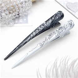 Зажим для волос «Даниэла», брызги, 12.7 см, чёрный, белый