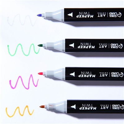 Маркеры для скетчинга 2-х сторонние, 48 цветов Basic colors natural
