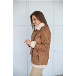Дублёнка женская демисезонная  22570  (кэмел)