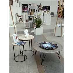 Столик кофейный SHT-CT7
                        дуб беленый / черный муар