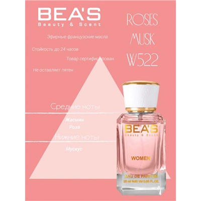 Beas W522 Montale Roses Musk Women edp 25 ml, Парфюм женский Beas W522 создан по мотивам аромата Montale Roses Musk