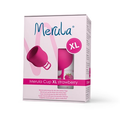 Merula Menstruationstasse pink XL Мерула Менструальная чаша, размер XL для обильных дней, розовая