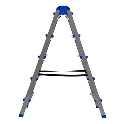 Стремянка двухсторонняя 5 ступеней, сталь профиль, стальные ступени, Сибртех