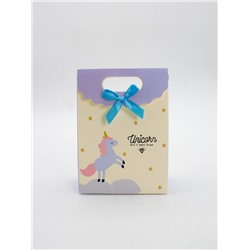 Пакет подарочный (XS) "Lovely unicorn", yellow (12x6x16)