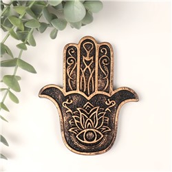 Подставка для благовоний полистоун «Рука Фатимы», бронза, 9.2×11×1 см