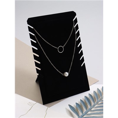 Подставка под кулоны и цепочки QF, 8 мест, 19.5×2×28.8, чёрная