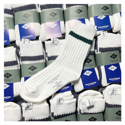 Spot Correct MDNS tide brand to help striped socks socks, Yu Wenle, men and women street sports mid -cotton socks