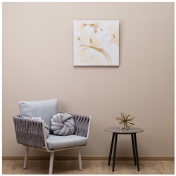 КАРТИНА "АБСТРАКЦИЯ ЗОЛОТО НА БЕЛОМ" 60Х60Х3 СМ