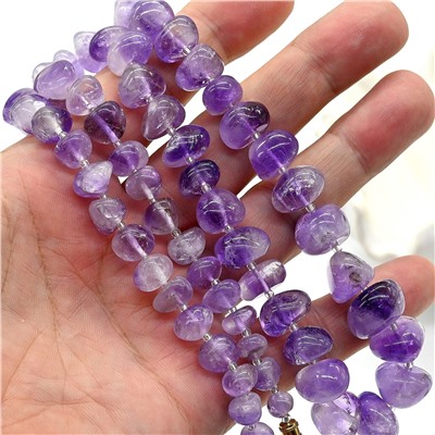 Бусы из Аметиста (Ватиха) галтовка, 62см, 94г
