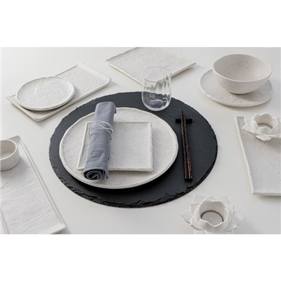 Блюдо для подачи Magistro Slate, d=27.2 см, фарфор, белое