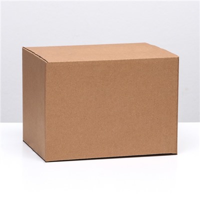 Коробка складная, бурая, для упаковки, хранения и переезда, 27×19×19.5 см